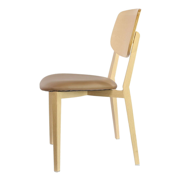 Durafurn Atlanta Chair - large Ply Backrest - Oak Frame/Taupe Vinyl Seat & Ply Backrest