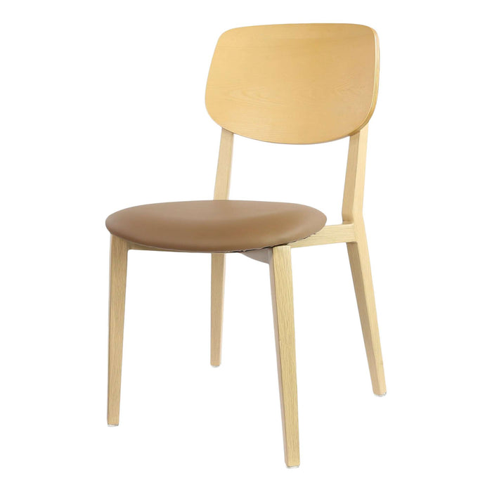 Durafurn Atlanta Chair - large Ply Backrest - Oak Frame/Taupe Vinyl Seat & Ply Backrest