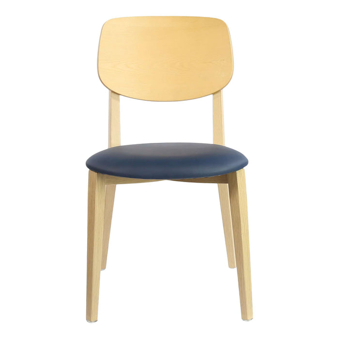 Durafurn Atlanta Chair - large Ply Backrest - Oak Frame/Navy Vinyl Seat & Ply Backrest