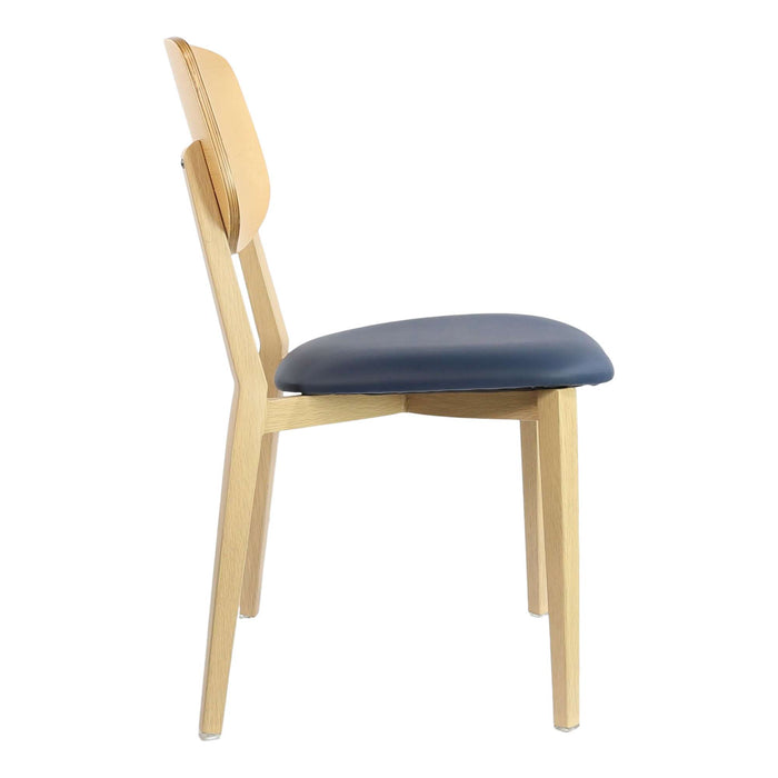 Durafurn Atlanta Chair - large Ply Backrest - Oak Frame/Navy Vinyl Seat & Ply Backrest