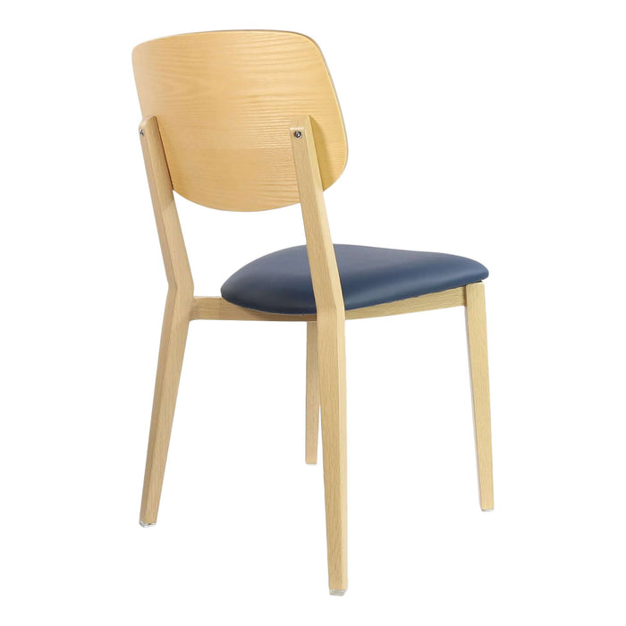 Durafurn Atlanta Chair - large Ply Backrest - Oak Frame/Navy Vinyl Seat & Ply Backrest