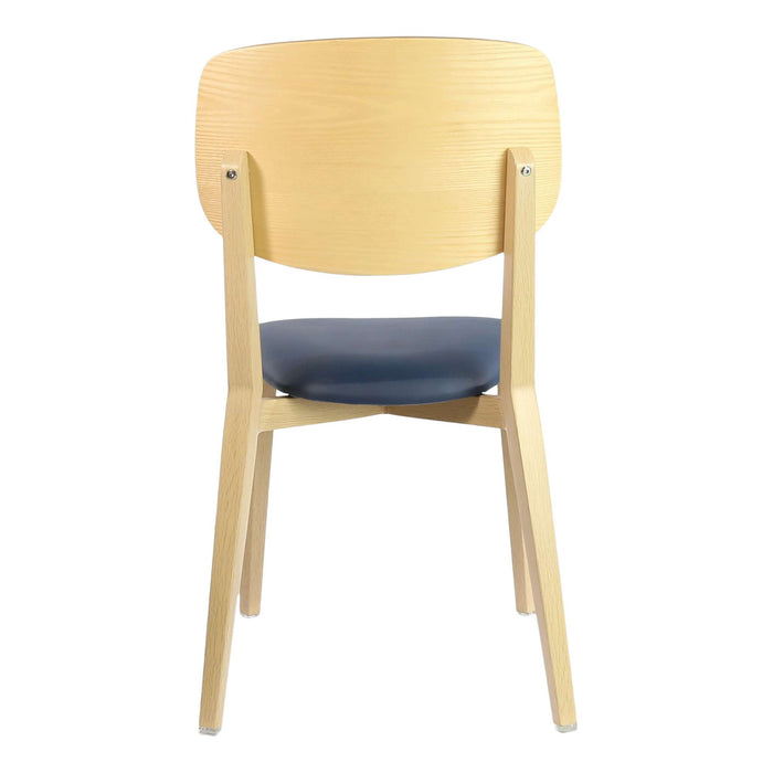 Durafurn Atlanta Chair - large Ply Backrest - Oak Frame/Navy Vinyl Seat & Ply Backrest
