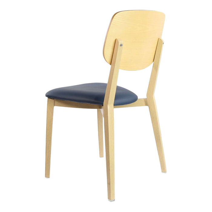 Durafurn Atlanta Chair - large Ply Backrest - Oak Frame/Navy Vinyl Seat & Ply Backrest