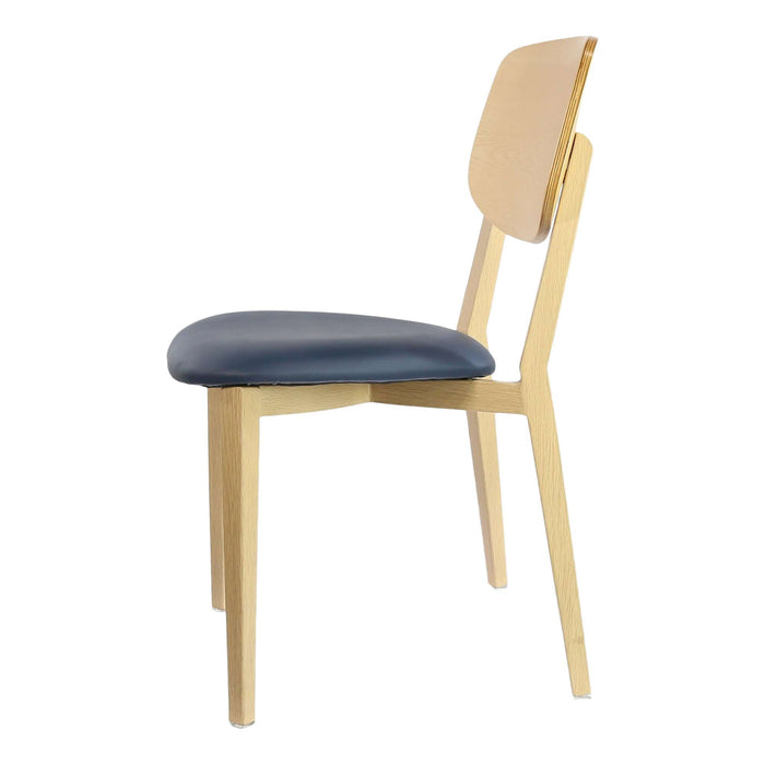 Durafurn Atlanta Chair - large Ply Backrest - Oak Frame/Navy Vinyl Seat & Ply Backrest