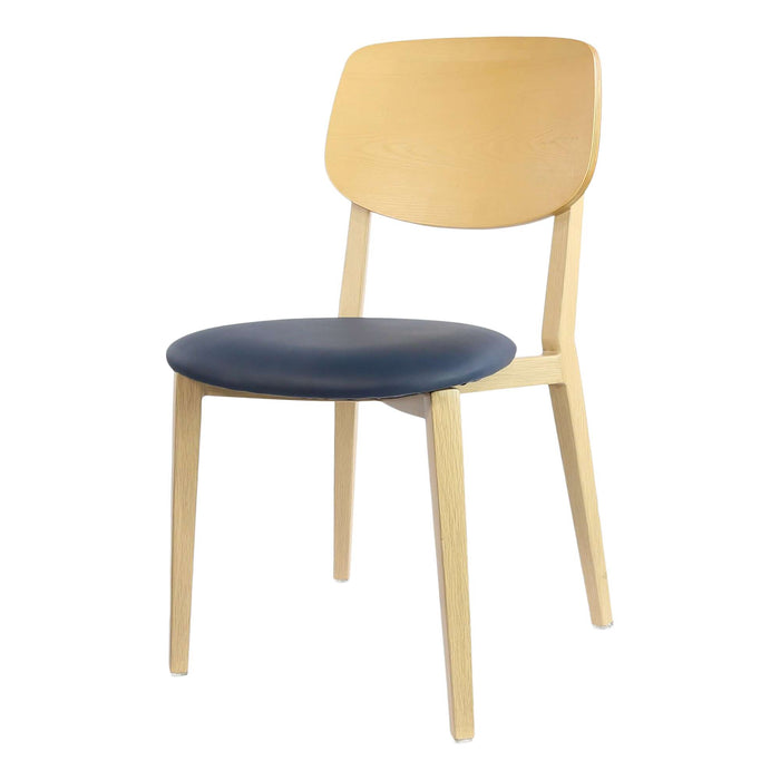 Durafurn Atlanta Chair - large Ply Backrest - Oak Frame/Navy Vinyl Seat & Ply Backrest