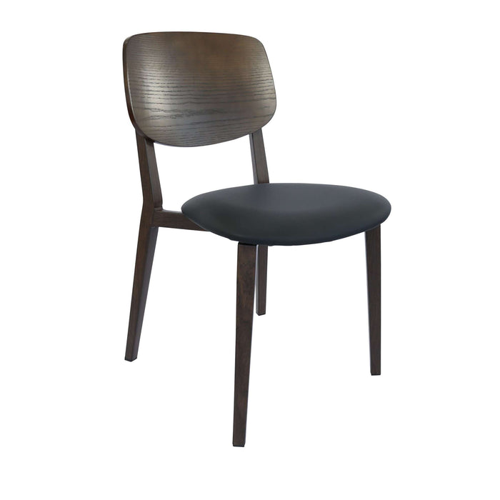 Durafurn Atlanta Chair - large Ply Backrest - Wenge Frame/Black Vinyl Seat & Ply Backrest