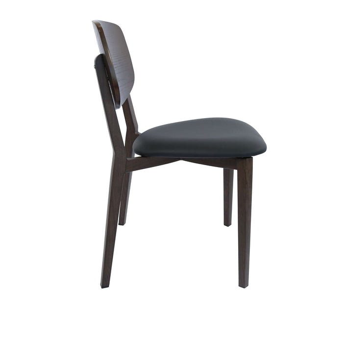 Durafurn Atlanta Chair - large Ply Backrest - Wenge Frame/Black Vinyl Seat & Ply Backrest