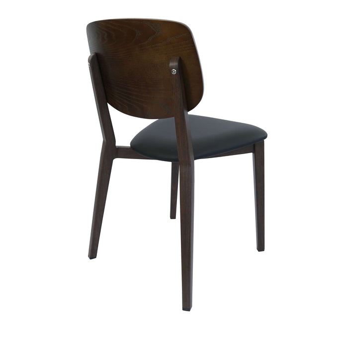 Durafurn Atlanta Chair - large Ply Backrest - Wenge Frame/Black Vinyl Seat & Ply Backrest