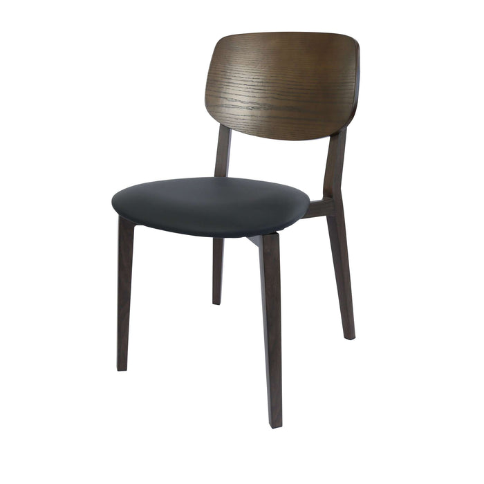 Durafurn Atlanta Chair - large Ply Backrest - Wenge Frame/Black Vinyl Seat & Ply Backrest