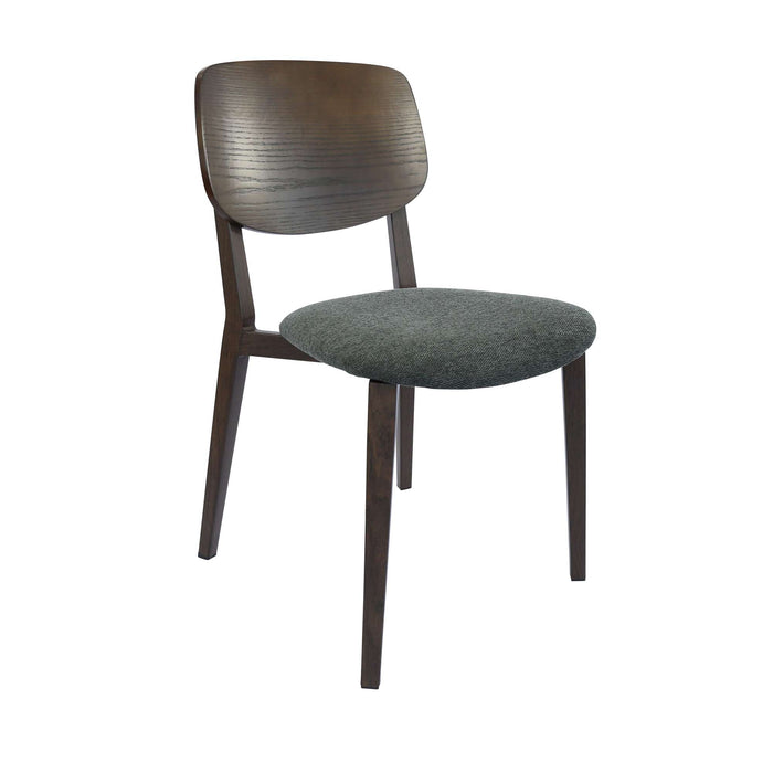 Durafurn Atlanta Chair - large Ply Backrest - Wenge Frame/Dark Grey Fabric Seat & Ply Backrest