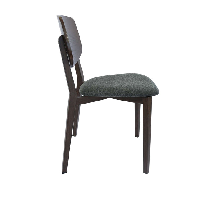 Durafurn Atlanta Chair - large Ply Backrest - Wenge Frame/Dark Grey Fabric Seat & Ply Backrest