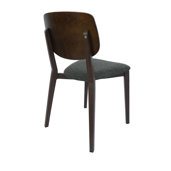 Durafurn Atlanta Chair - large Ply Backrest - Wenge Frame/Dark Grey Fabric Seat & Ply Backrest