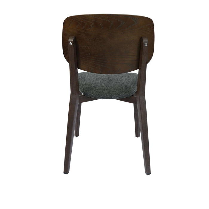 Durafurn Atlanta Chair - large Ply Backrest - Wenge Frame/Dark Grey Fabric Seat & Ply Backrest
