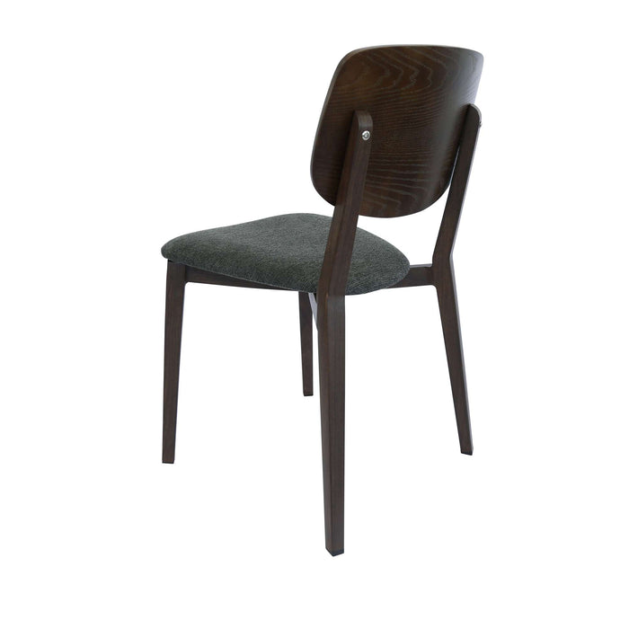 Durafurn Atlanta Chair - large Ply Backrest - Wenge Frame/Dark Grey Fabric Seat & Ply Backrest