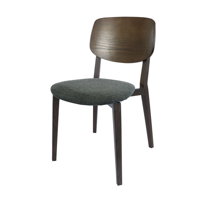 Durafurn Atlanta Chair - large Ply Backrest - Wenge Frame/Dark Grey Fabric Seat & Ply Backrest