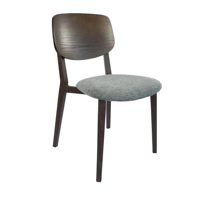 Durafurn Atlanta Chair - large Ply Backrest - Wenge Frame/ Grey Fabric Seat & Ply Backrest