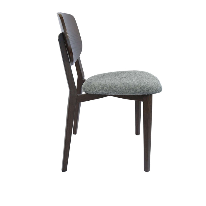 Durafurn Atlanta Chair - large Ply Backrest - Wenge Frame/ Grey Fabric Seat & Ply Backrest