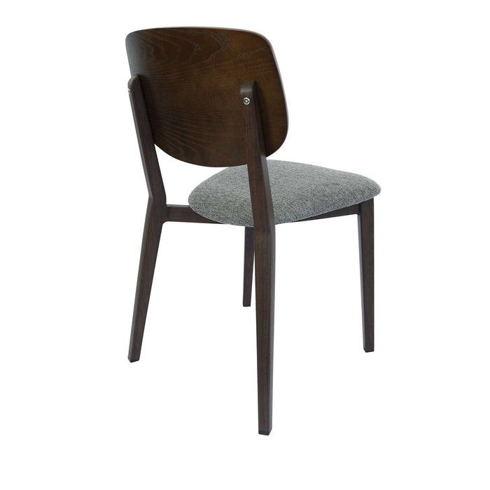 Durafurn Atlanta Chair - large Ply Backrest - Wenge Frame/ Grey Fabric Seat & Ply Backrest