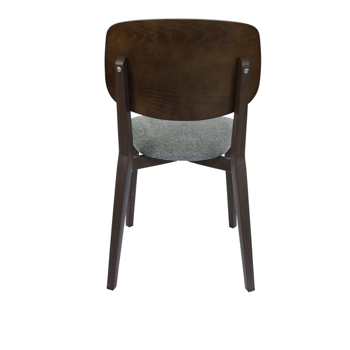 Durafurn Atlanta Chair - large Ply Backrest - Wenge Frame/ Grey Fabric Seat & Ply Backrest