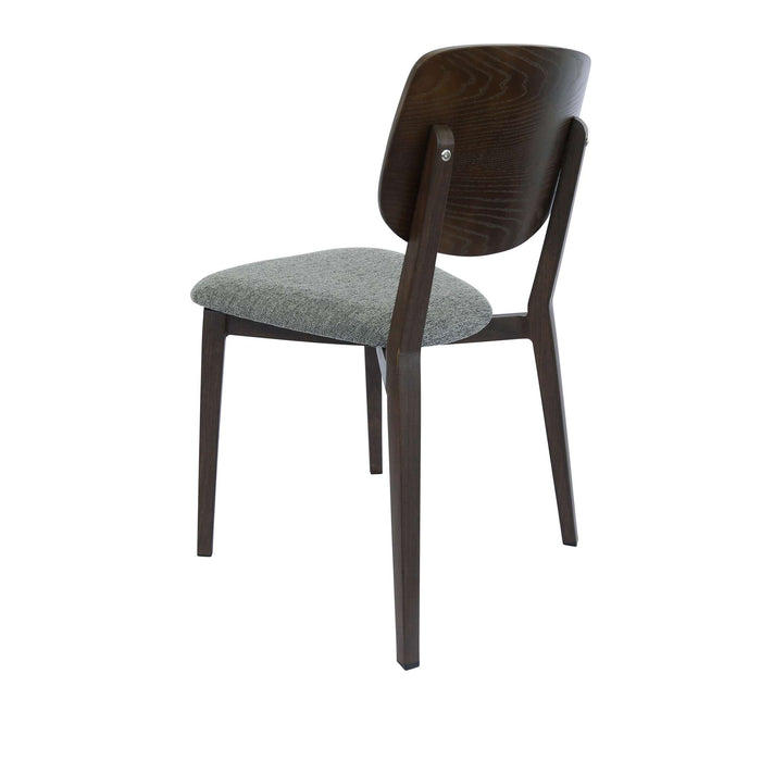 Durafurn Atlanta Chair - large Ply Backrest - Wenge Frame/ Grey Fabric Seat & Ply Backrest