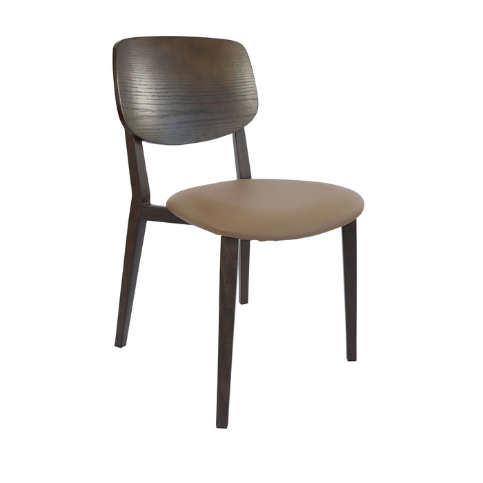 Durafurn Atlanta Chair - large Ply Backrest - Wenge Frame/Taupe Vinyl Seat & Ply Backrest