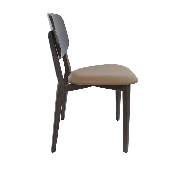 Durafurn Atlanta Chair - large Ply Backrest - Wenge Frame/Taupe Vinyl Seat & Ply Backrest