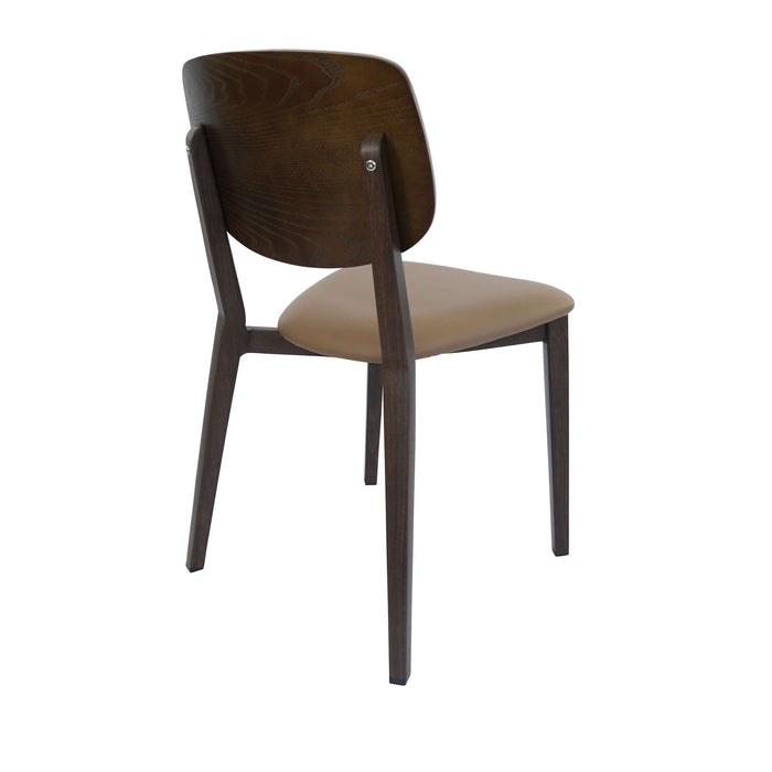 Durafurn Atlanta Chair - large Ply Backrest - Wenge Frame/Taupe Vinyl Seat & Ply Backrest