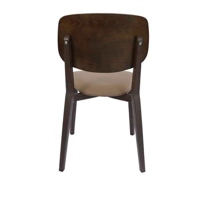 Durafurn Atlanta Chair - large Ply Backrest - Wenge Frame/Taupe Vinyl Seat & Ply Backrest