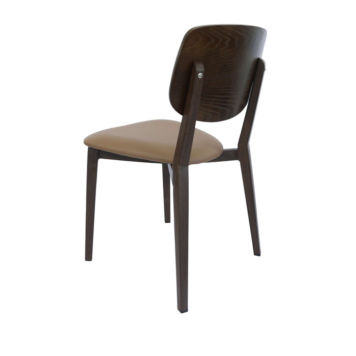 Durafurn Atlanta Chair - large Ply Backrest - Wenge Frame/Taupe Vinyl Seat & Ply Backrest