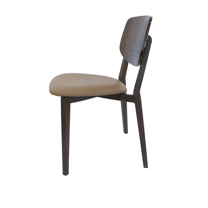 Durafurn Atlanta Chair - large Ply Backrest - Wenge Frame/Taupe Vinyl Seat & Ply Backrest