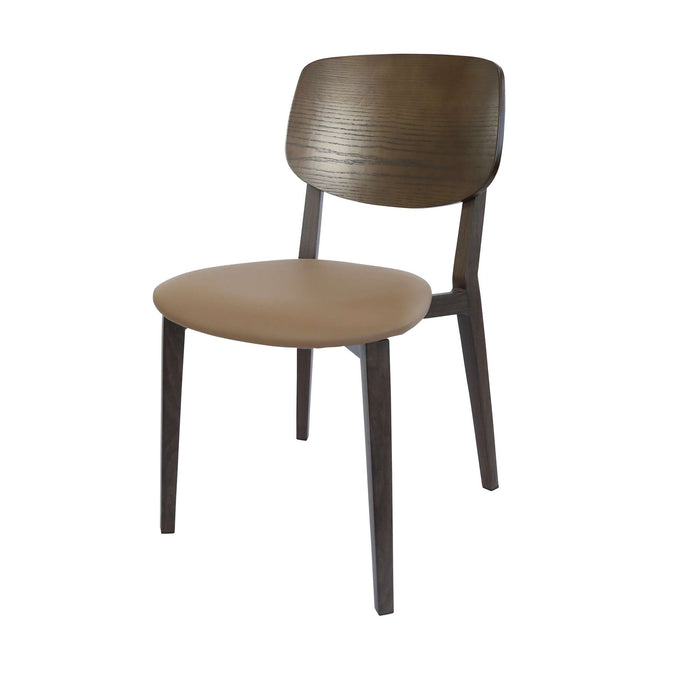 Durafurn Atlanta Chair - large Ply Backrest - Wenge Frame/Taupe Vinyl Seat & Ply Backrest