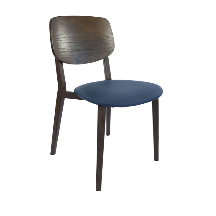 Durafurn Atlanta Chair - large Ply Backrest - Wenge Frame/Navy Vinyl Seat & Ply Backrest