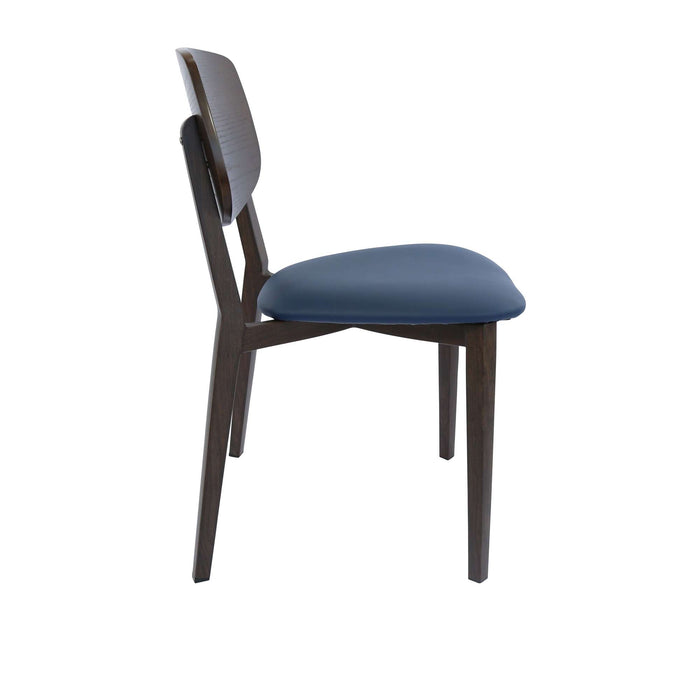 Durafurn Atlanta Chair - large Ply Backrest - Wenge Frame/Navy Vinyl Seat & Ply Backrest