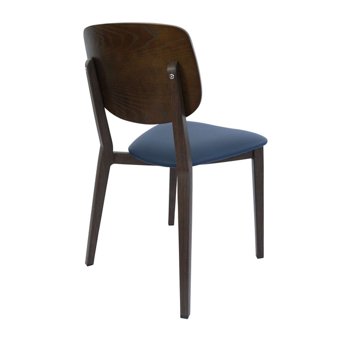 Durafurn Atlanta Chair - large Ply Backrest - Wenge Frame/Navy Vinyl Seat & Ply Backrest