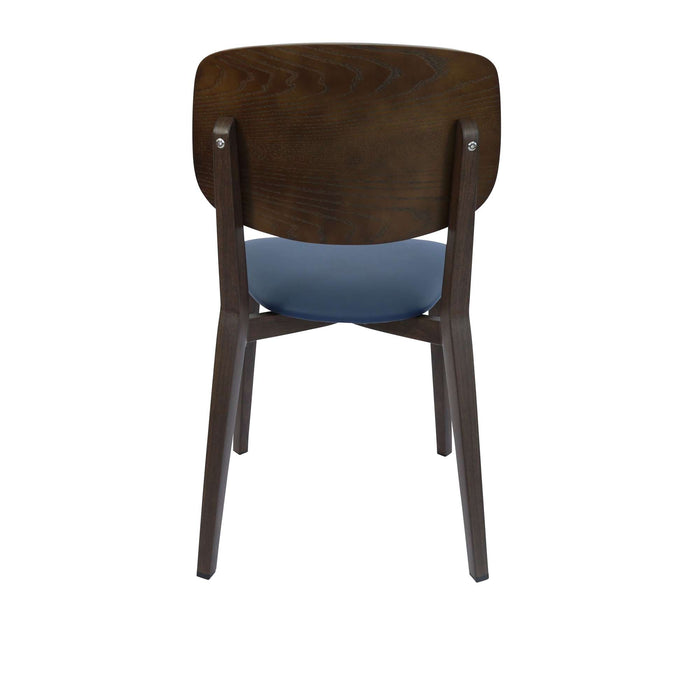 Durafurn Atlanta Chair - large Ply Backrest - Wenge Frame/Navy Vinyl Seat & Ply Backrest