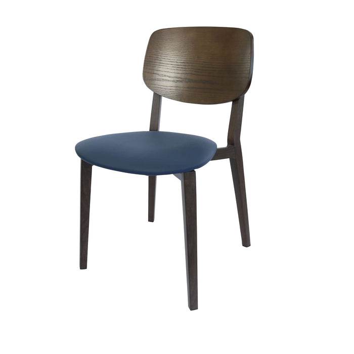 Durafurn Atlanta Chair - large Ply Backrest - Wenge Frame/Navy Vinyl Seat & Ply Backrest