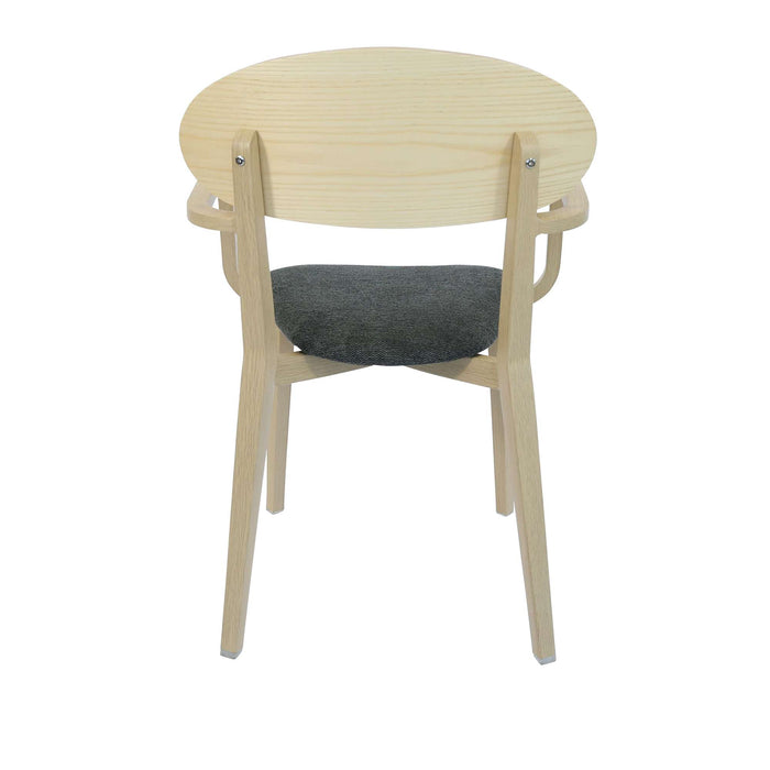 Durafurn Atlanta Armchair - Narrow Ply Backrest - Oak Frame/Dark Grey Fabric Seat & Ply Backrest