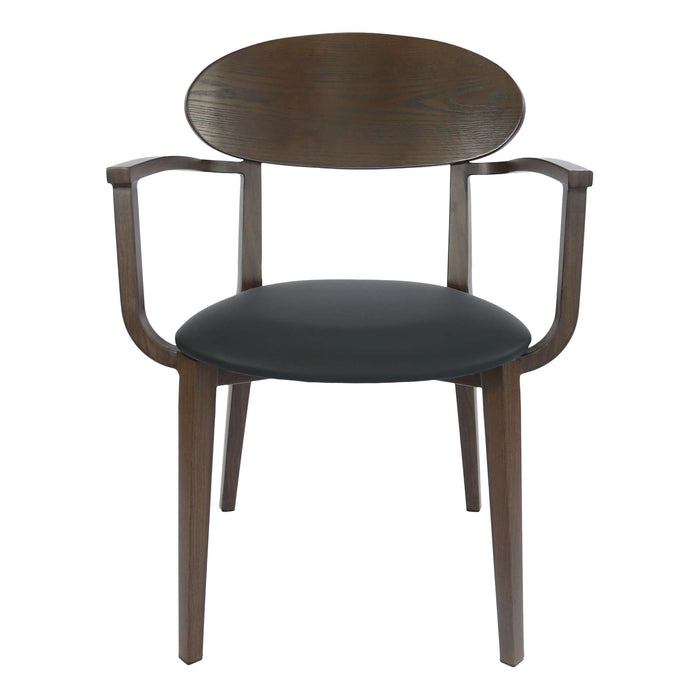 Durafurn Atlanta Armchair - Narrow Ply Backrest - Wenge Frame/Black Vinyl Seat & Ply Backrest