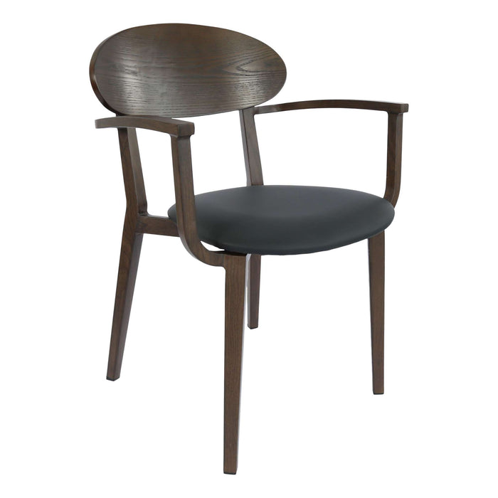 Durafurn Atlanta Armchair - Narrow Ply Backrest - Wenge Frame/Black Vinyl Seat & Ply Backrest