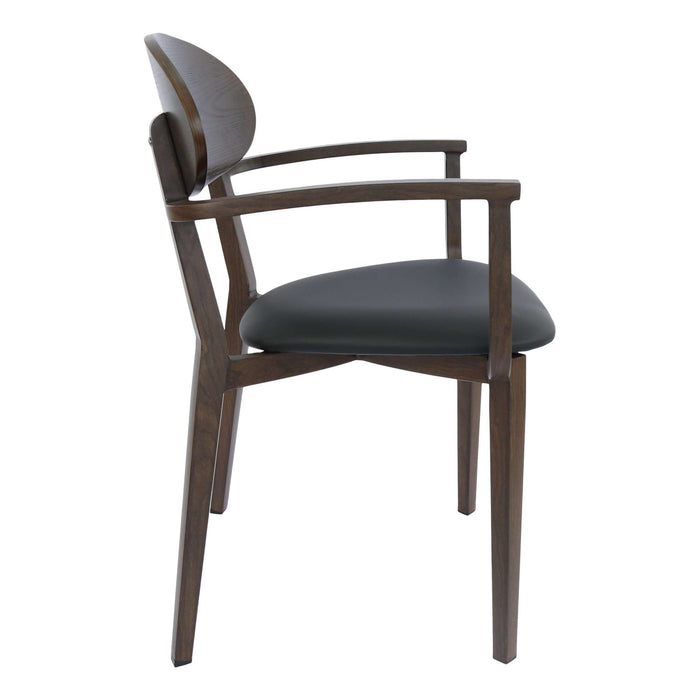 Durafurn Atlanta Armchair - Narrow Ply Backrest - Wenge Frame/Black Vinyl Seat & Ply Backrest