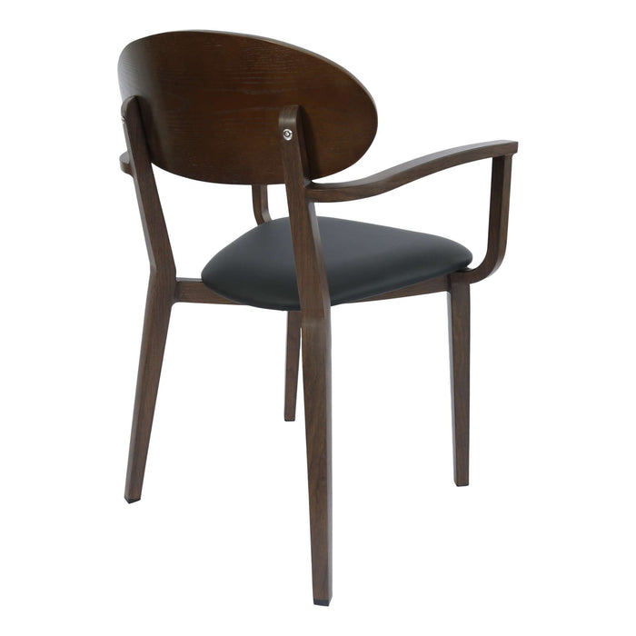 Durafurn Atlanta Armchair - Narrow Ply Backrest - Wenge Frame/Black Vinyl Seat & Ply Backrest