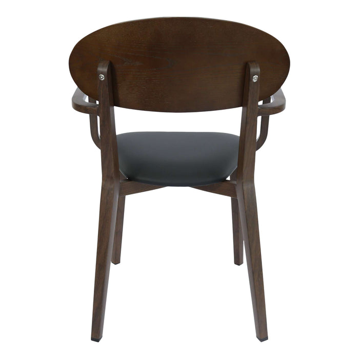 Durafurn Atlanta Armchair - Narrow Ply Backrest - Wenge Frame/Black Vinyl Seat & Ply Backrest