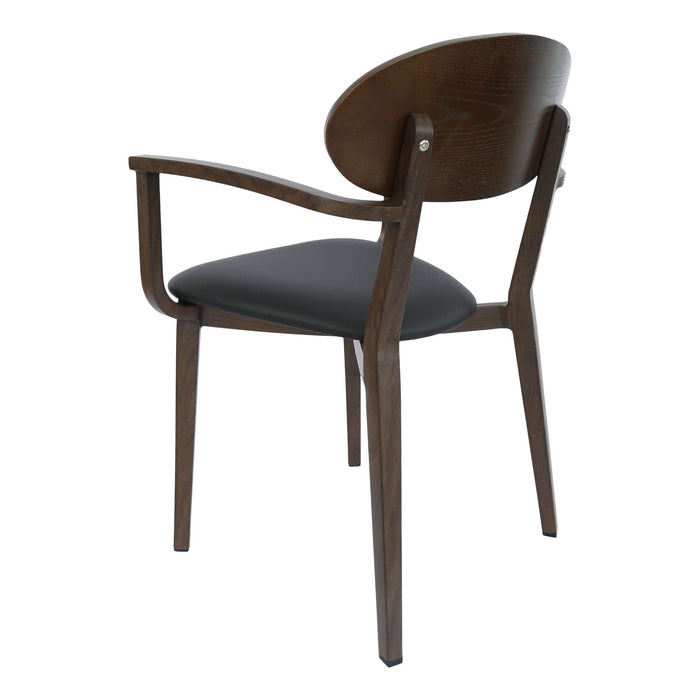 Durafurn Atlanta Armchair - Narrow Ply Backrest - Wenge Frame/Black Vinyl Seat & Ply Backrest