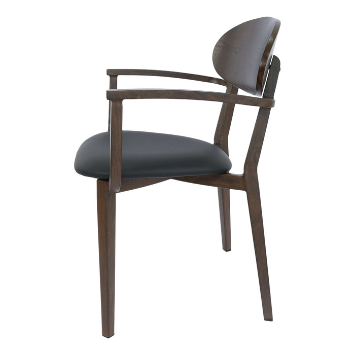 Durafurn Atlanta Armchair - Narrow Ply Backrest - Wenge Frame/Black Vinyl Seat & Ply Backrest
