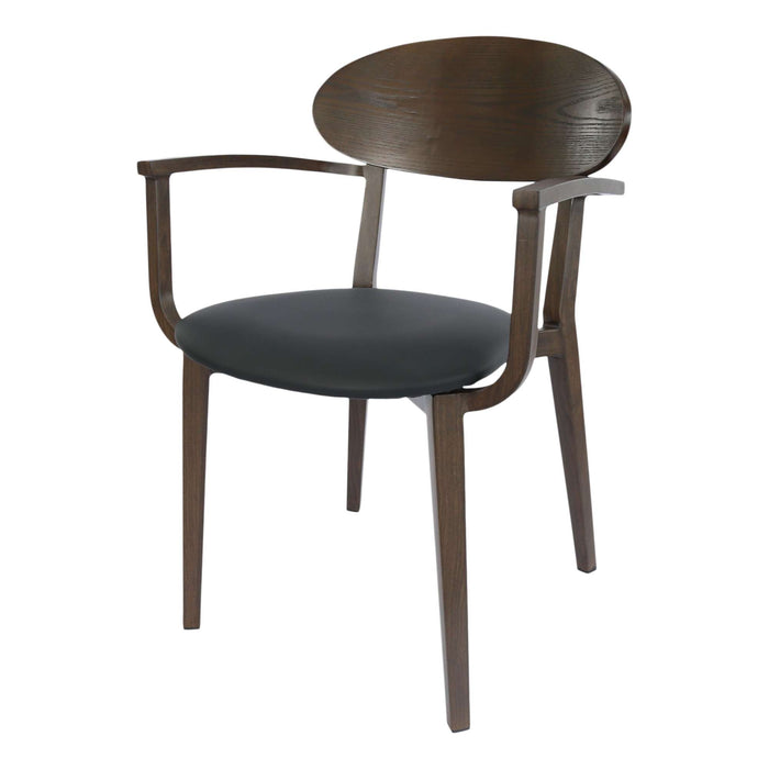 Durafurn Atlanta Armchair - Narrow Ply Backrest - Wenge Frame/Black Vinyl Seat & Ply Backrest