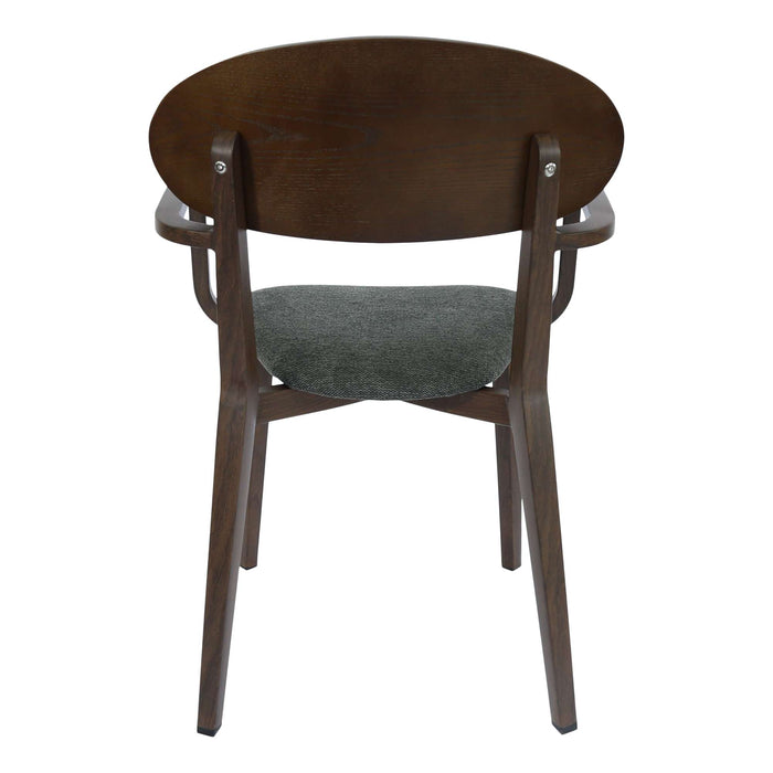 Durafurn Atlanta Armchair - Narrow Ply Backrest - Wenge Frame/Dark Grey Fabric Seat & Ply Backrest