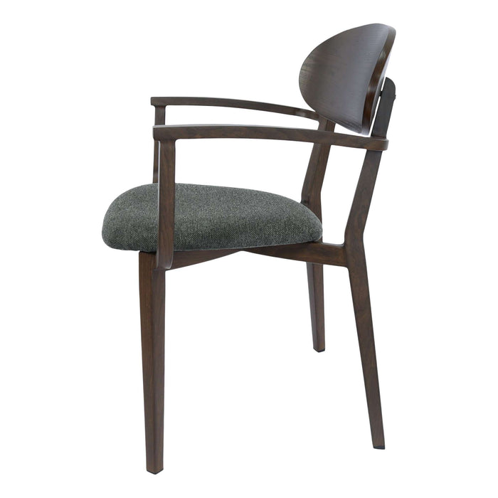 Durafurn Atlanta Armchair - Narrow Ply Backrest - Wenge Frame/Dark Grey Fabric Seat & Ply Backrest