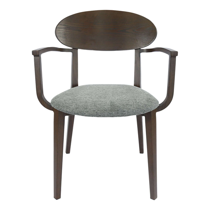 Durafurn Atlanta Armchair - Narrow Ply Backrest - Wenge Frame/ Grey Fabric Seat & Ply Backrest