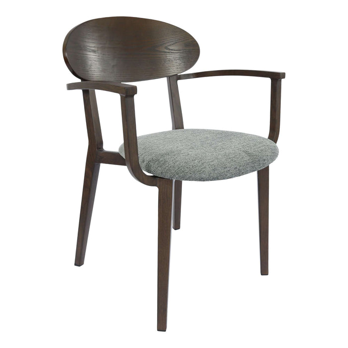 Durafurn Atlanta Armchair - Narrow Ply Backrest - Wenge Frame/ Grey Fabric Seat & Ply Backrest