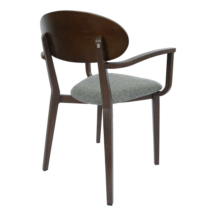 Durafurn Atlanta Armchair - Narrow Ply Backrest - Wenge Frame/ Grey Fabric Seat & Ply Backrest